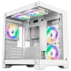 Gabinete Gamer Rise Mode Galaxy Glass M Mini, M-ATX, Lateral e Frontal em Vidro Temperado, Branco - RM-GA-GGMN-FW