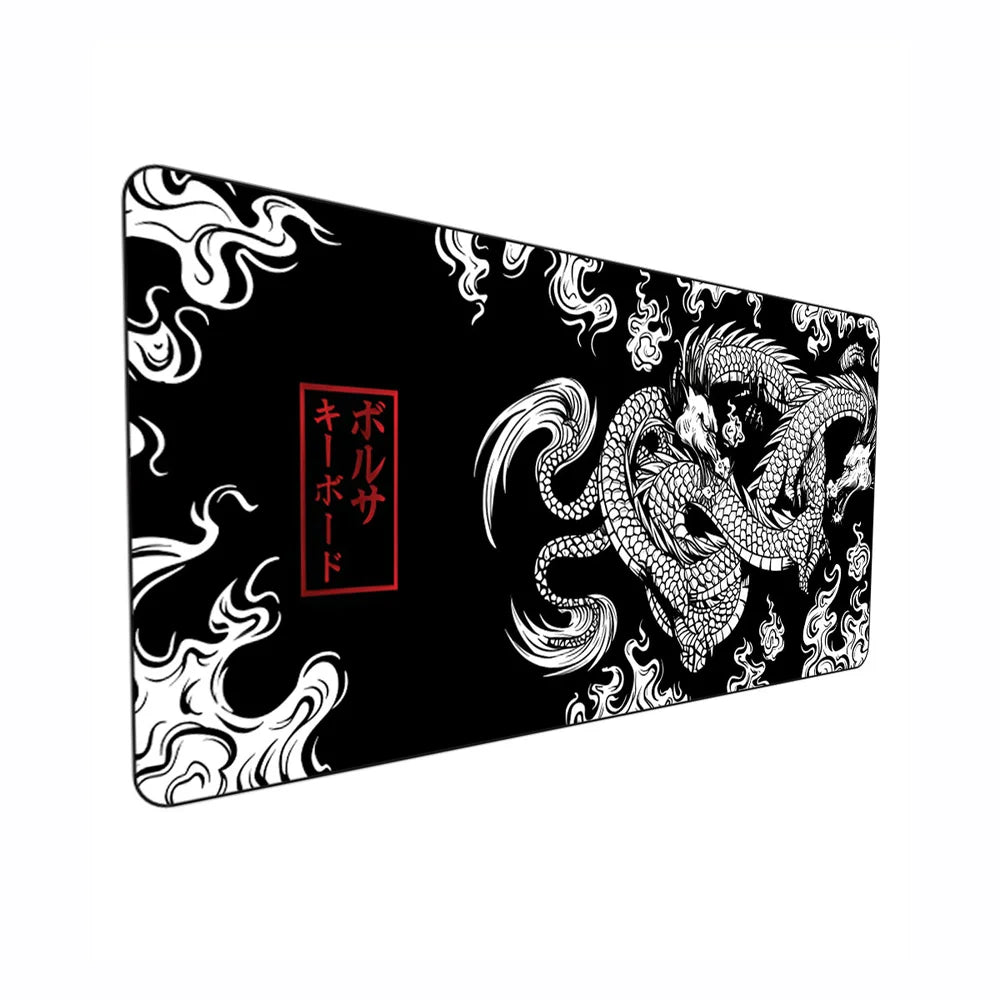 Mouse Pad Gamer Speed Criarte Dragão Chinês Japonês, Desk Pad Profissional Premium, Com Borda Costurada 60x30