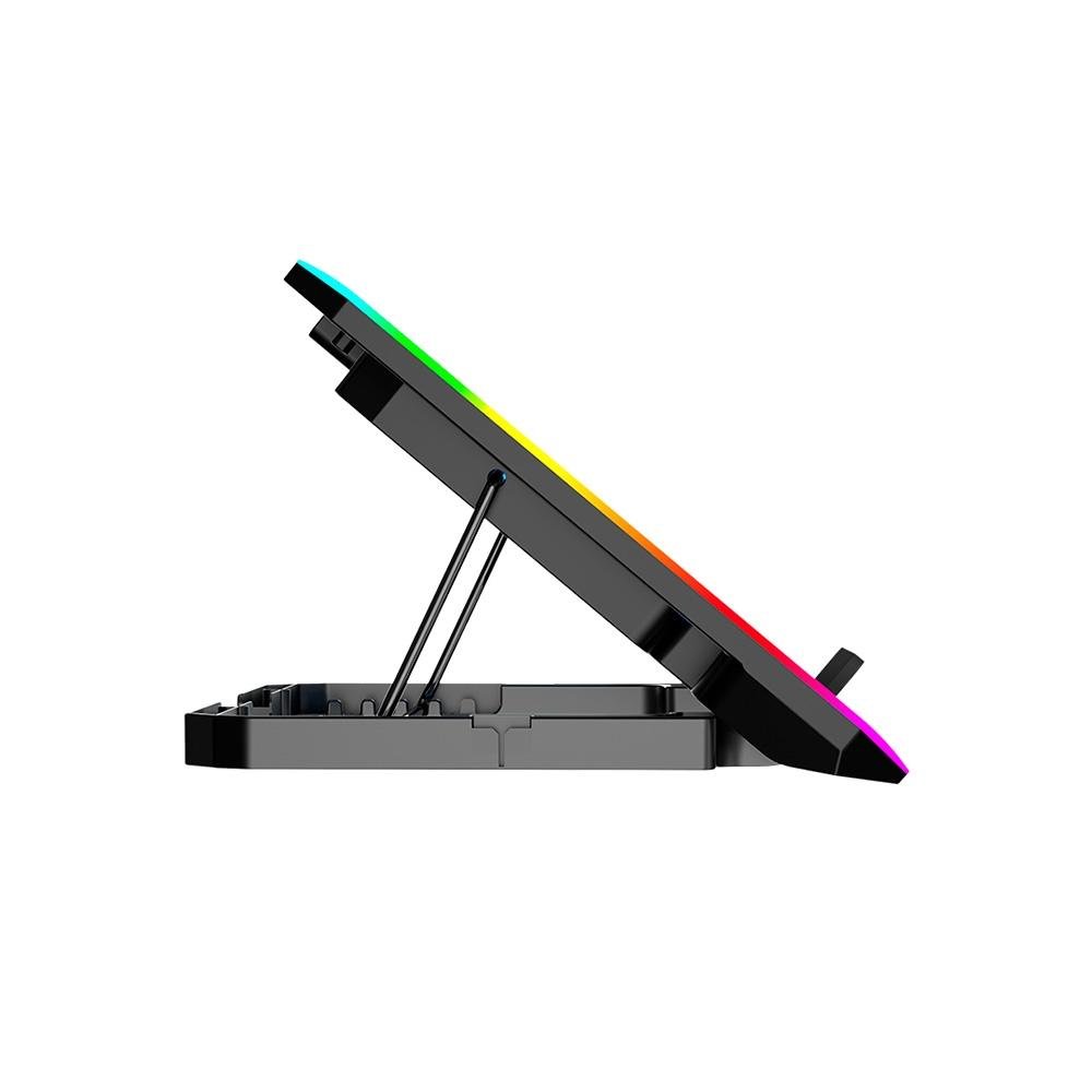 Base Para Notebook 15,6" Gamer C3Tech, LED RGB, Preto - NBC-550BK
