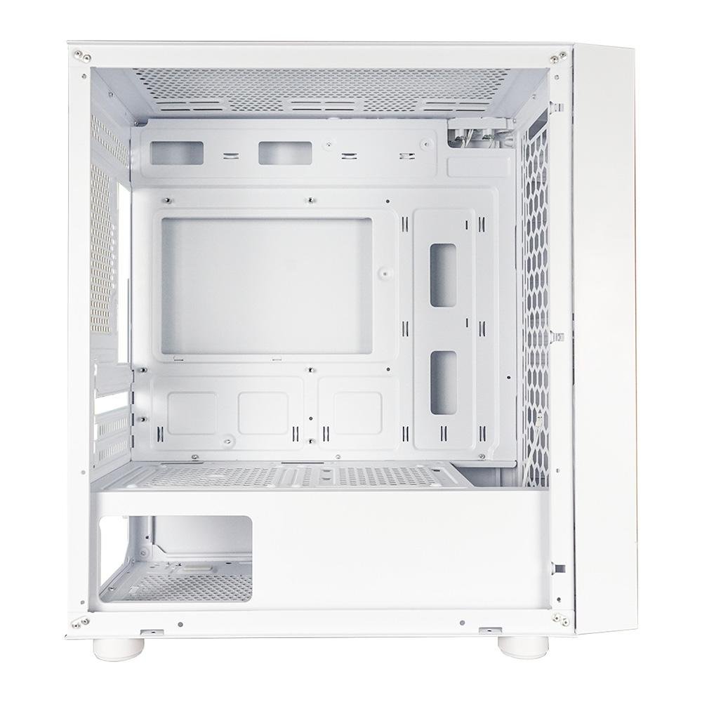 Gabinete Gamer ONE POWER Fractal, Mid Tower, M-ATX, Lateral em Vidro Temperado, Branco - CC-201W