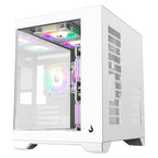 Gabinete Gamer Rise Mode Galaxy Glass M Mini, M-ATX, Lateral e Frontal em Vidro Temperado, Branco - RM-GA-GGMN-FW