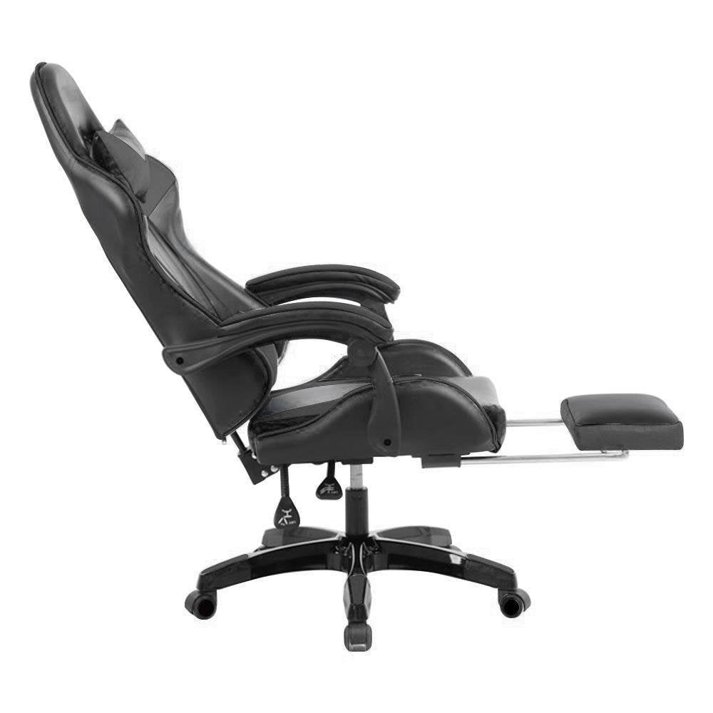 Cadeira Gamer Prizi Canvas, Até 120Kg, Com Almofadas, Preta