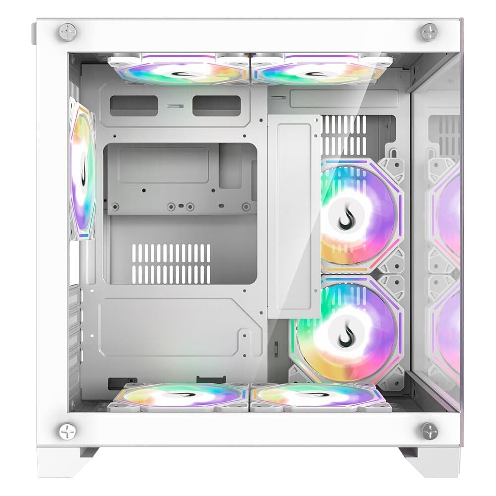 Gabinete Gamer Rise Mode Galaxy Glass M Mini, M-ATX, Lateral e Frontal em Vidro Temperado, Branco - RM-GA-GGMN-FW