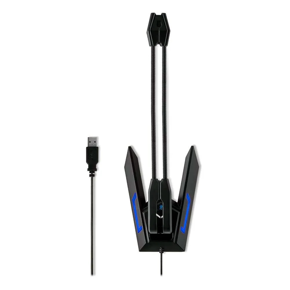Microfone Gamer Multi Ph255, Warrior Olier, USB, Led, Preto