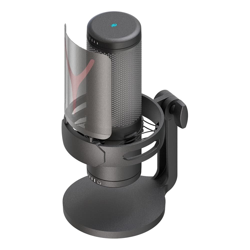 Microfone Gamer Redragon Fenris, RGB, Condensador com shock mount, Preto - GM301