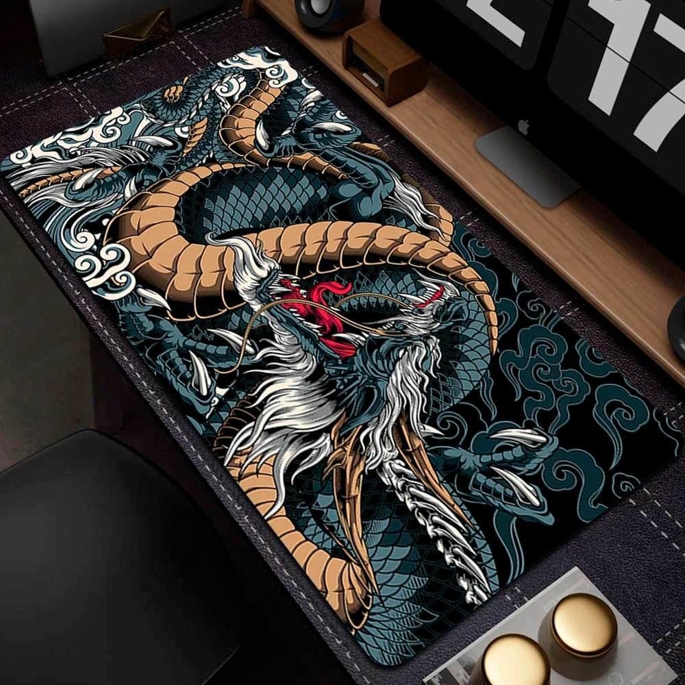 Mouse Pad Gamer Criarte Dragão Azul, Speed, Extra Grande, Profissional 90x40
