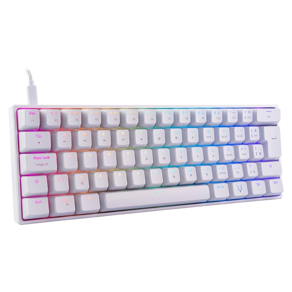 Teclado Mecânico Gamer Husky Blizzard, 60%, RGB, Switch Gateron Red, ABNT2, Branco -  HTG001BRVR