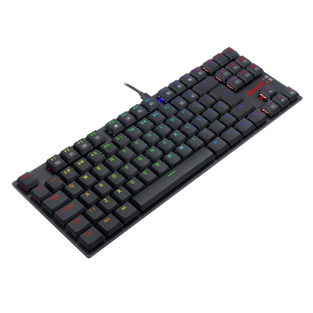 Teclado Mecânico Gamer Redragon APS, RGB, Switch Redragon Brown, ABNT2, Preto - Low Profile - K607 RGB (PT-BROWN)