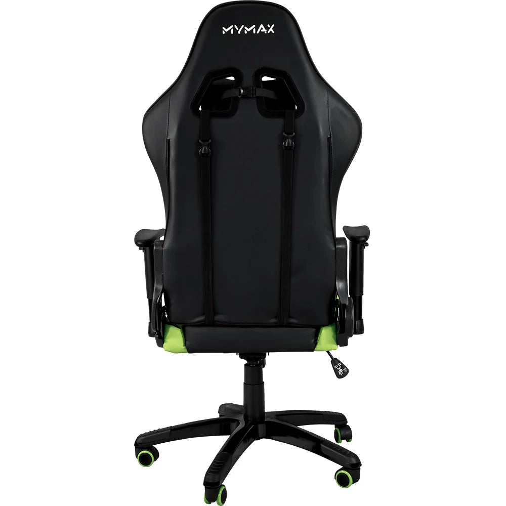 Cadeira Gamer Mymax Mx5, Peso Suportado até 150Kg, Giratória, Preto e verde