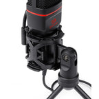 Microfone Gamer Redragon Seyfert Profissional Podcast, P2, Com Tripé E Pop Filter - GM100