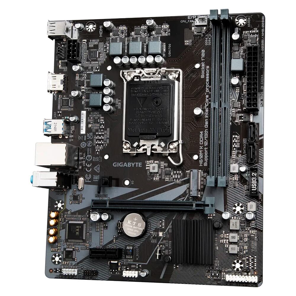 Placa Mãe Gigabyte H610M K DDR4, Intel LGA 1700, Micro ATX, DDR4, HDMI, M.2 - 9MH610MK-00-20