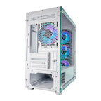 Gabinete Gamer ONE POWER Fractal, Mid Tower, M-ATX, Lateral em Vidro Temperado, Branco - CC-201W
