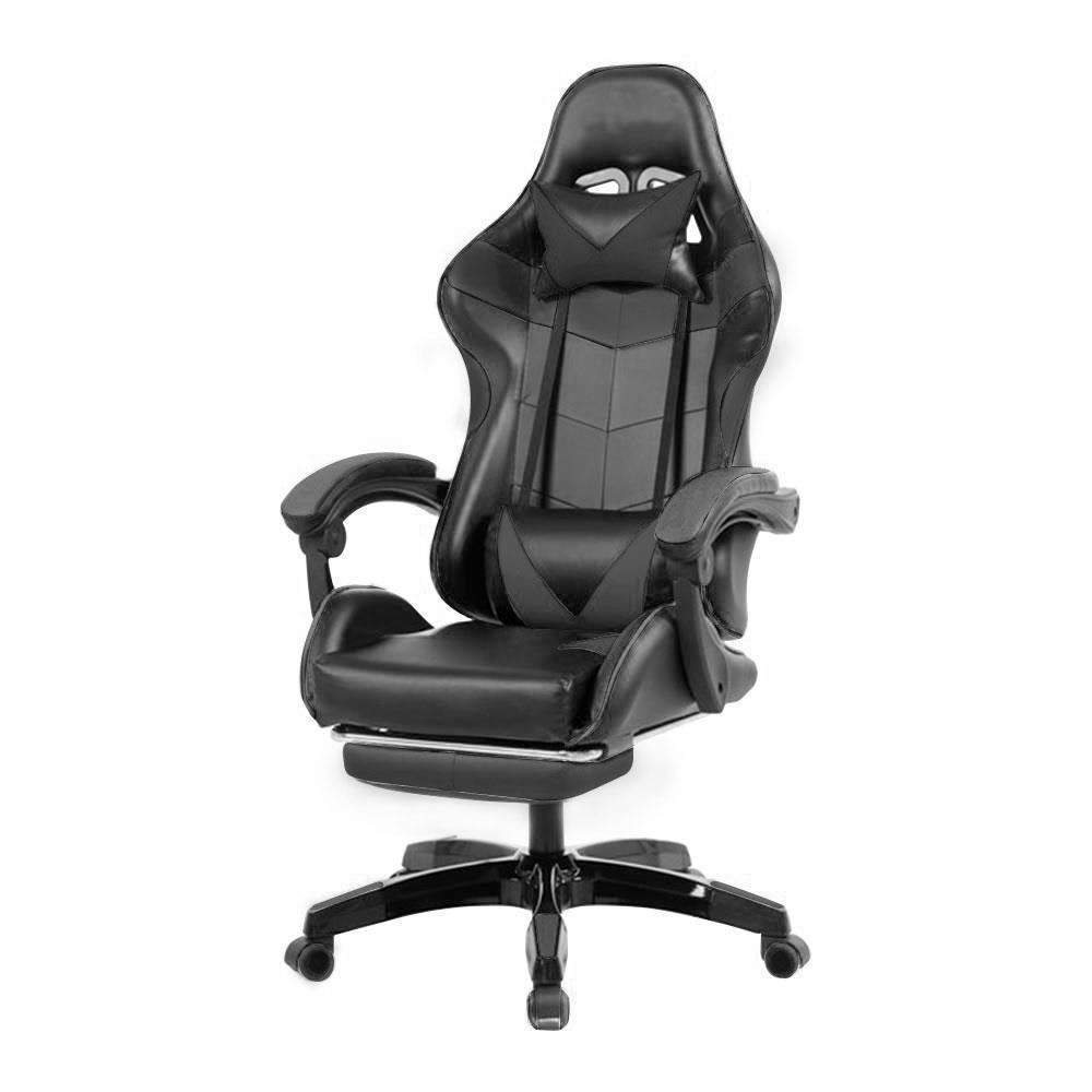 Cadeira Gamer Prizi Canvas, Até 120Kg, Com Almofadas, Preta