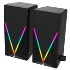 Caixa de Som Gamer Rise Mode Aura Sound S3, RGB Rainbow, 3W*2, Preto - RM-SP-03-RGB