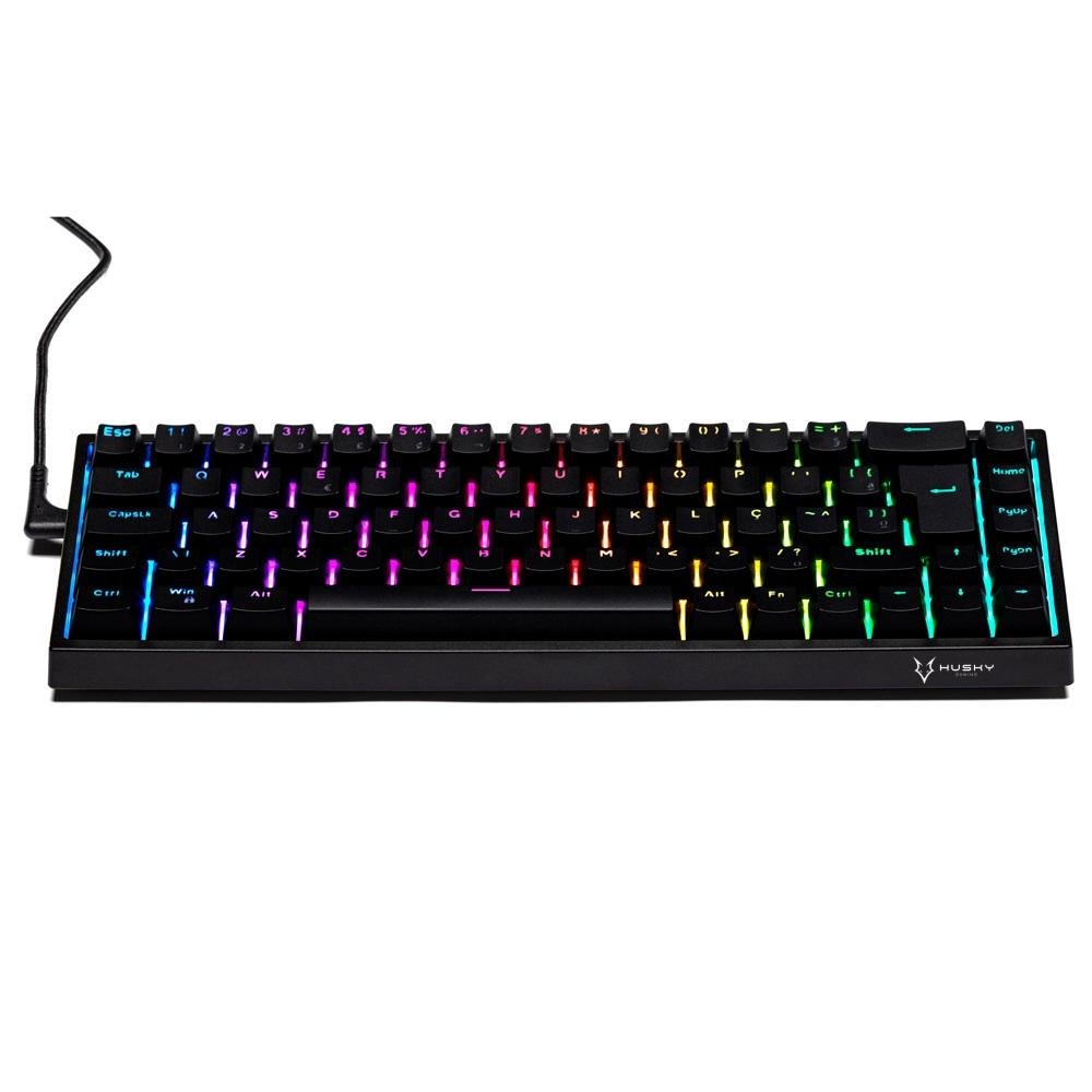 Teclado Mecânico Gamer Husky HailStorm, 65%, RGB, Switch Gateron Red, ABNT2, Preto -  HTG002PTVR