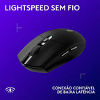 Mouse Gamer Sem Fio Logitech G305 LIGHTSPEED, 12000 DPI, 6 Botões, Preto - 910-005281