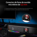 Caixa de Som Gamer Redragon, RGB, Soundbar, Darknets - Gs570