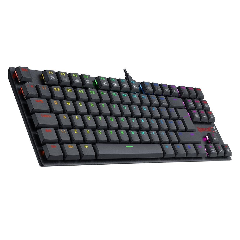 Teclado Mecânico Gamer Redragon APS, RGB, Switch Redragon Brown, ABNT2, Preto - Low Profile - K607 RGB (PT-BROWN)