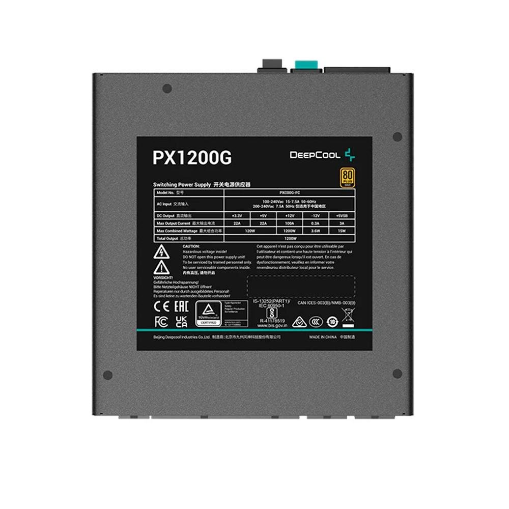 Fonte DeepCool 1200W, 80 Plus Gold, Modular, PFC Ativo, Bivolt, Sem Cabo, Preto - R-PXC00G-FC0B-WO
