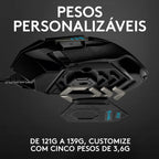 Mouse Gamer Logitech G502 HERO com RGB LIGHTSYNC, Ajustes de Peso, 11 Botões Programáveis, Sensor HERO 25K - 910-005550