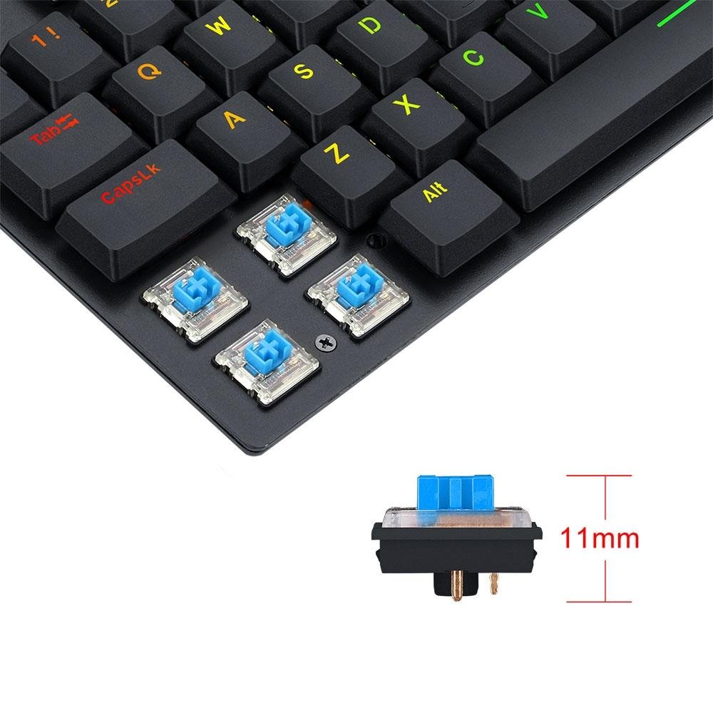 Teclado Mecânico Gamer Redragon APS, RGB, Switch Redragon Brown, ABNT2, Preto - Low Profile - K607 RGB (PT-BROWN)