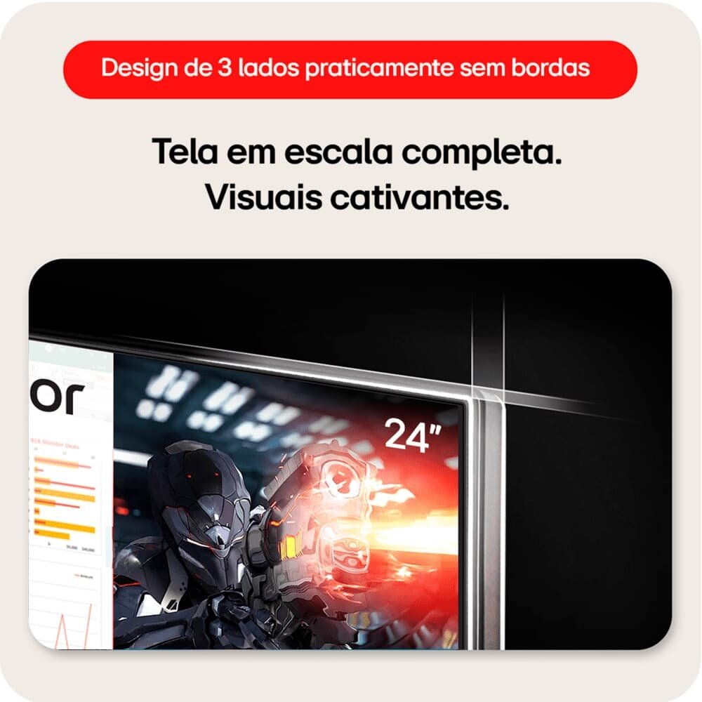 Monitor Gamer LG 24", FHD, 100Hz, 5ms, IPS, Dynamic Action Sync, HDMI, Preto - 24MS500-B