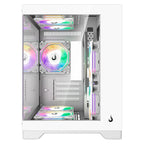 Gabinete Gamer Rise Mode Galaxy Glass M Mini, M-ATX, Lateral e Frontal em Vidro Temperado, Branco - RM-GA-GGMN-FW