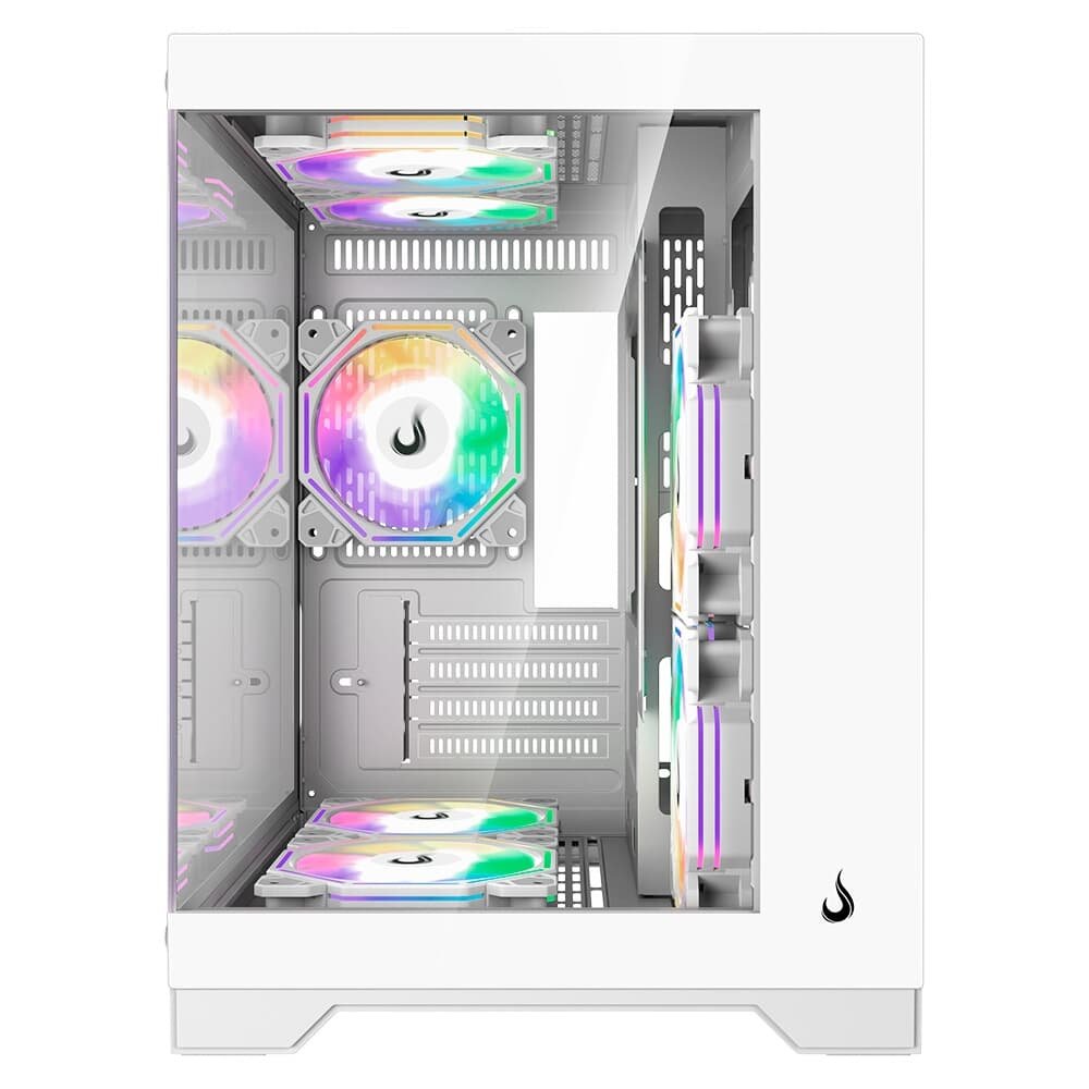 Gabinete Gamer Rise Mode Galaxy Glass M Mini, M-ATX, Lateral e Frontal em Vidro Temperado, Branco - RM-GA-GGMN-FW