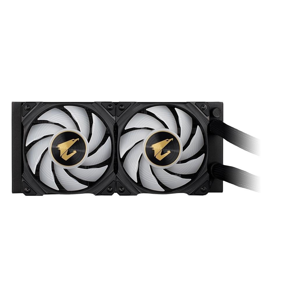 Water Cooler Gigabyte Aorus Liquid Cooler 240, RGB, 240mm (2x 120mm), AMD/Intel, Com Display LCD, Preto - GP-AORUS WATERFORCE X 240