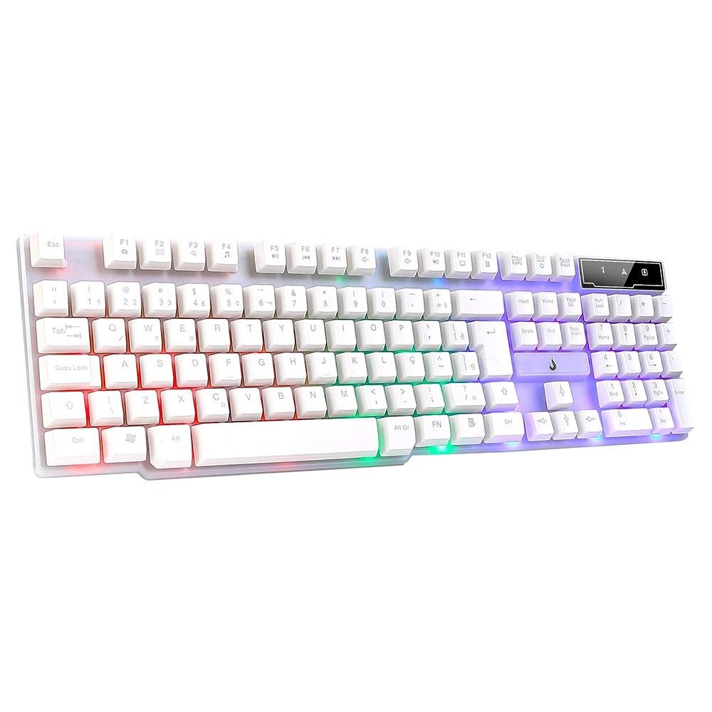 Teclado Semi Mecânico Gamer Rise Mode G1 Full, Membrana, USB, Branco - RM-TG-01-FW