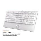 Teclado Mecânico Gamer Husky Anchorage Full Size, RGB, Switch Gateron EF Red, ABNT2, Branco - HTG200BRVR