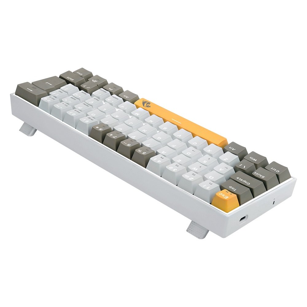 Teclado Gamer Redragon Lakshmi, Switch Brown, Layout 60%, ABNT2, Cinza - K606-YL&WT&GY (PT-BROWN)