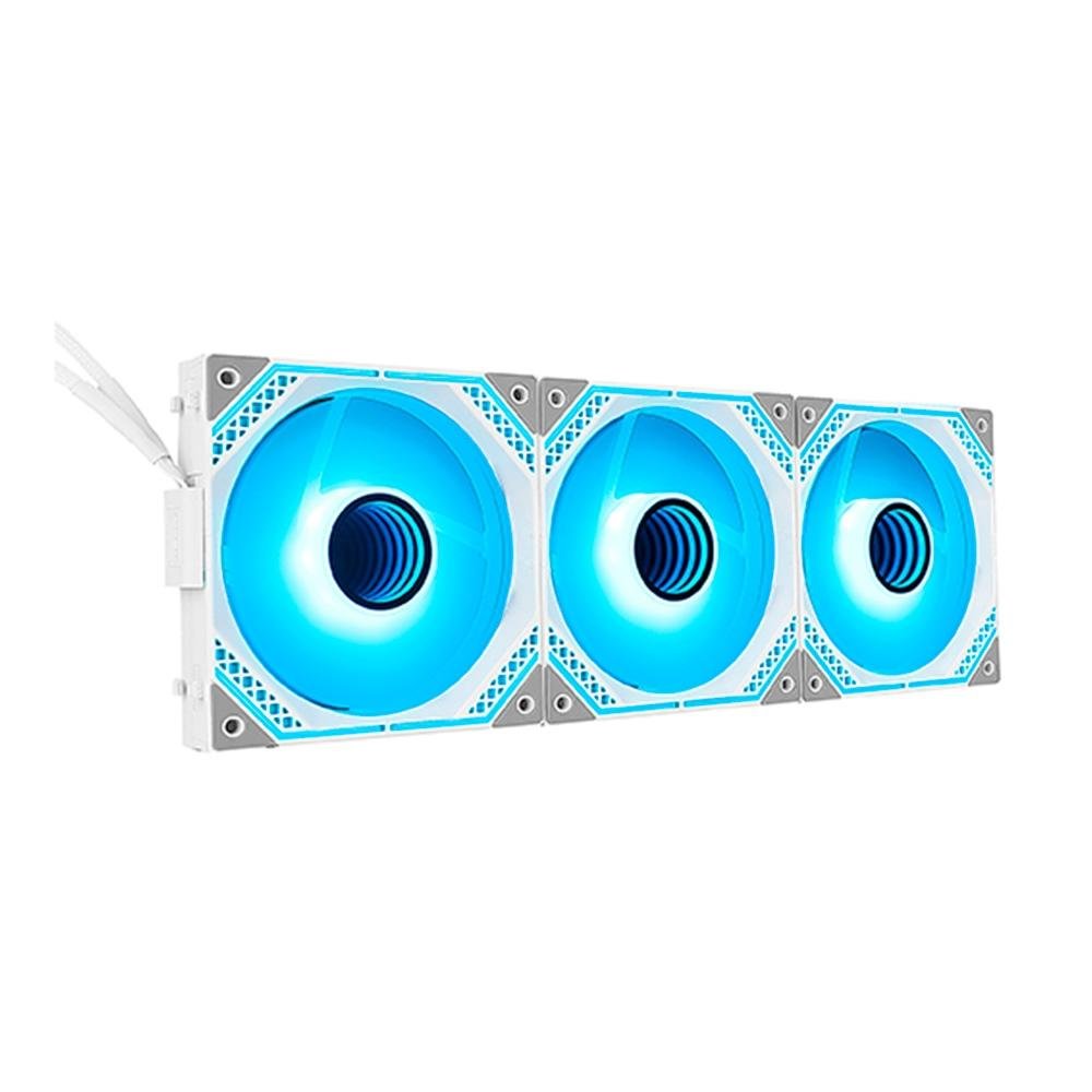 Kit Com 3 Ventoinhas Rise Mode Magneto, 120mm, ARGB, Branco - RM-MA-02-ARGB