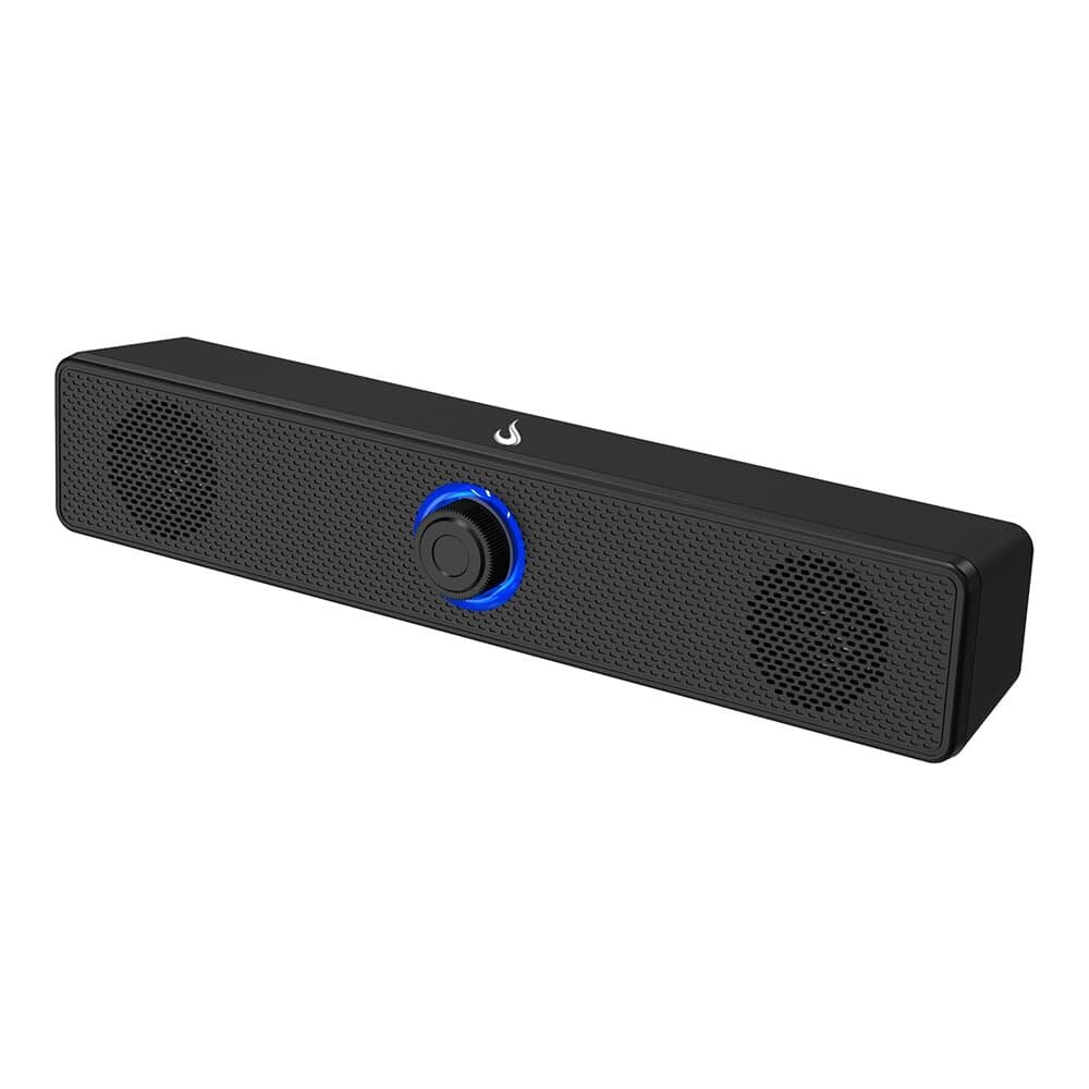 Caixa de Som Gamer Rise Mode Aura Sound S2 Blue, LED Azul, Bluetooth, 3W*2, Preto  - RM-SP-02-BB