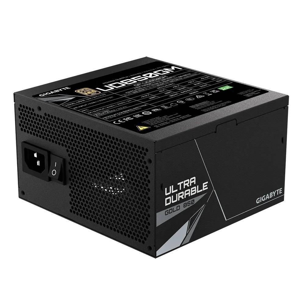 Fonte Gigabyte Ultra Durable UD850GM, 850W, 80 Plus Gold, Modular, PFC Ativo, Com Cabo, Preto - GP-UD850GM