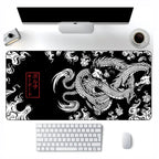 Mouse Pad Gamer Speed Criarte Dragão Chinês Japonês, Desk Pad Profissional Premium, Com Borda Costurada 60x30