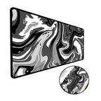 Mouse Pad Gamer Criarte, Speed Extra Grande, Abstract Premium, Preto E Branco - 70x30 Cm