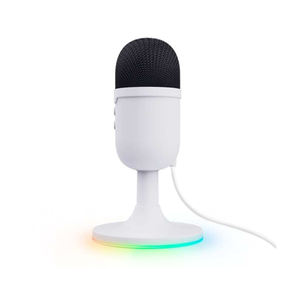 Microfone Gamer de Mesa Trust Yunix GXT 234W, RGB, Compatível com PC, USB, Branco - 25374