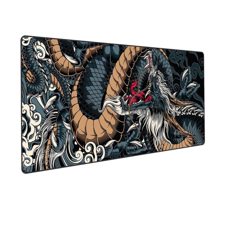 Mouse Pad Gamer Criarte Dragão Azul, Speed, Extra Grande, Profissional 90x40
