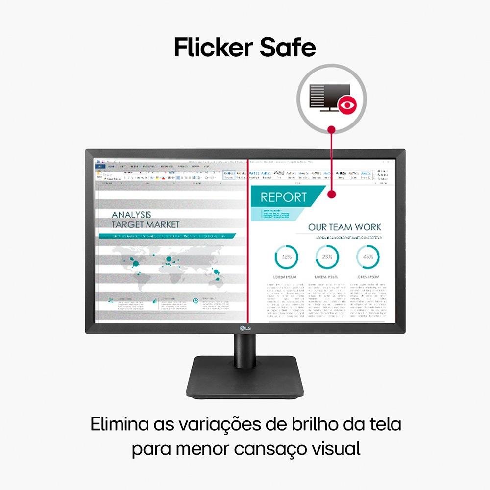 Monitor Office LG 21,5", FHD, 75Hz, 5ms, VA, HDMI e VGA, FreeSync, Ajuste de Inclinação - 22MP410-B