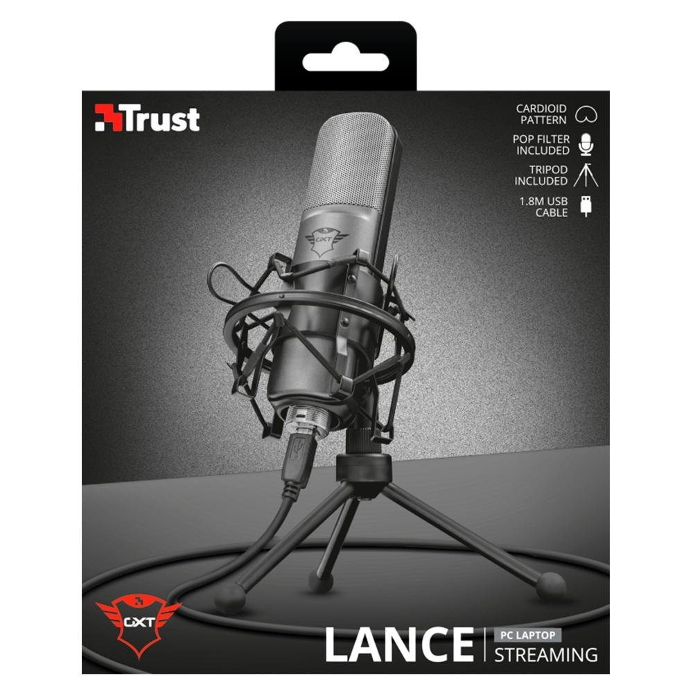 Microfone Gamer Trust GXT 242 Lance Streaming, Podcast, USB - 22614