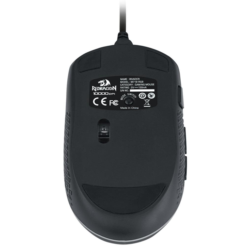 Mouse Gamer Redragon Invader M719, RGB, 7 Botões, 10000DPI - RGB M719-RGB