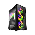 Gabinete Gamer FSP CMT192, Mid Tower, ARGB, ATX, Lateral em Vidro Temperado, Preto - CMT192