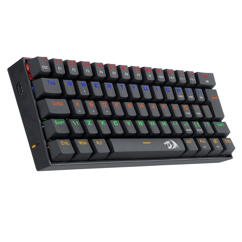 Teclado Mecânico Gamer Redragon Lakshmi, Rainbow Brown, Switch, ABNT2, Preto - K606R (PT-BROWN)