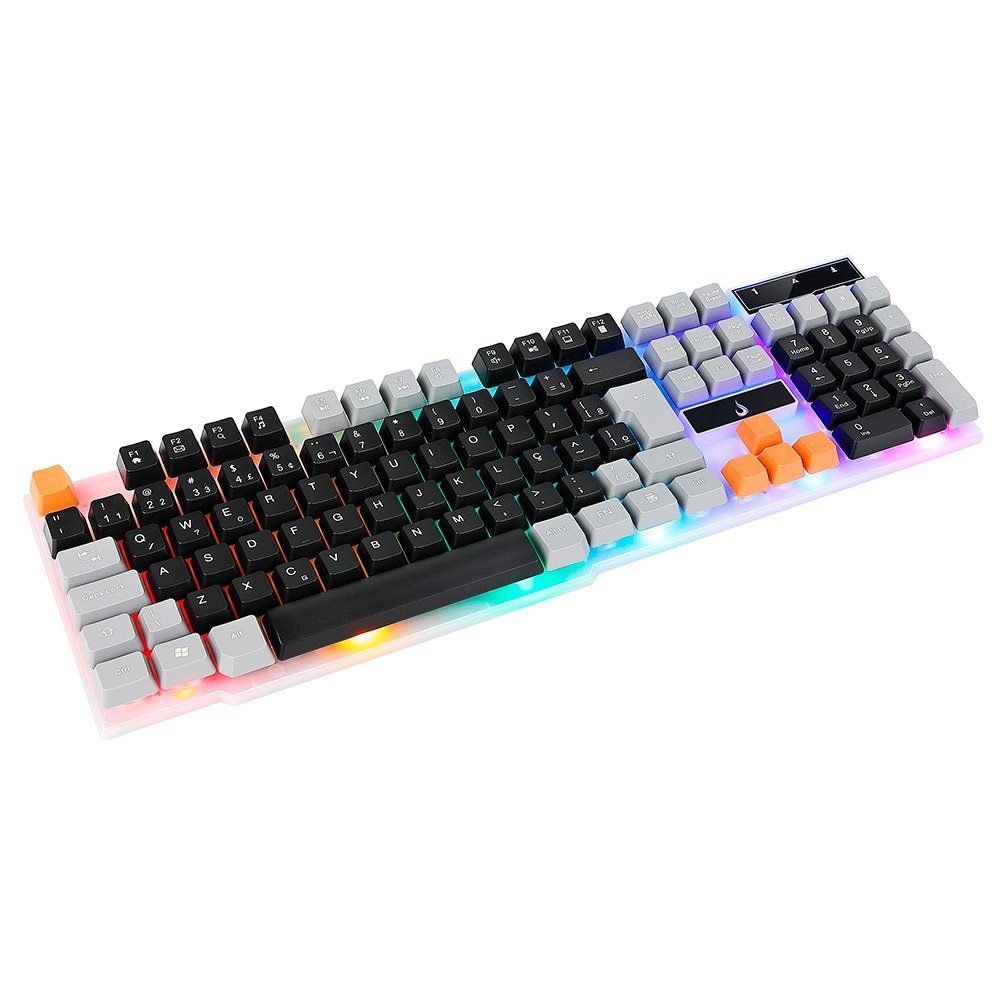 Teclado Semi-Mecânico Gamer Rise Mode G1, Rainbow, USB, Preto e Cinza - RM-TG-01-BG