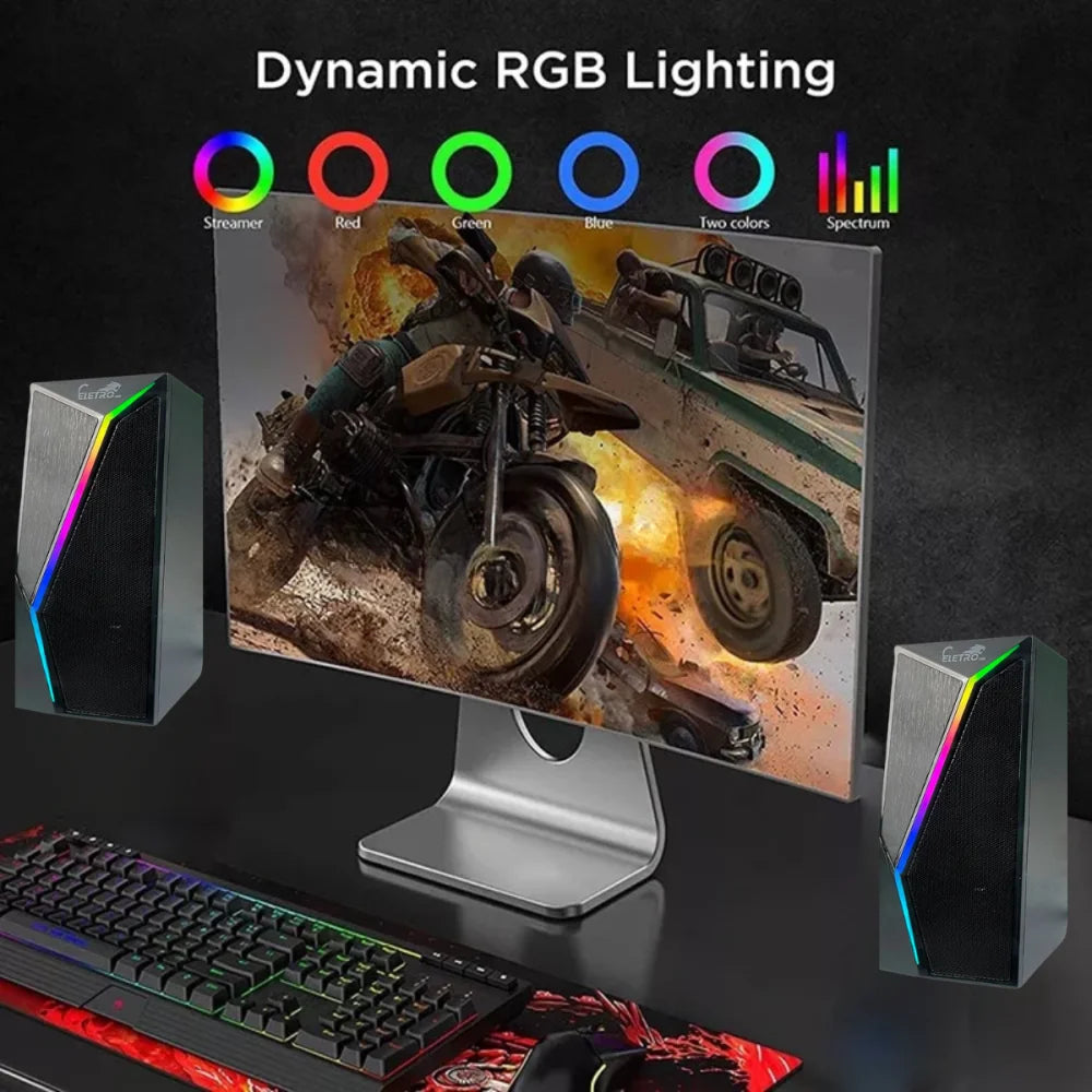 Caixa De Som Alto Falante RGB Bluetooth 6w - Computador Notebook