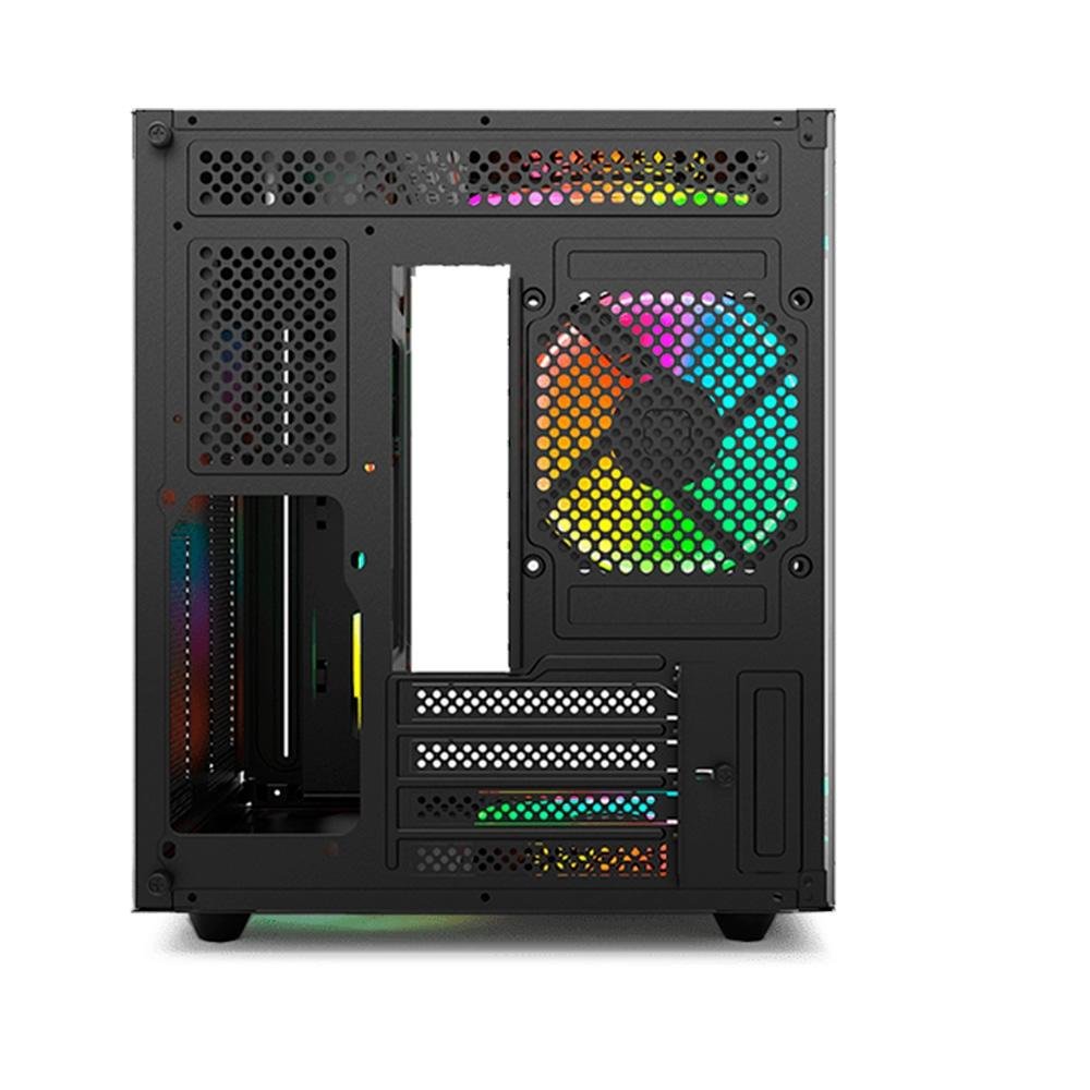 Gabinete Gamer C3Tech Gaming Aquarius MT-G810BK, Mini Tower, Micro ATX, Lateral em Vidro Temperado, Preto - MT-G810BK