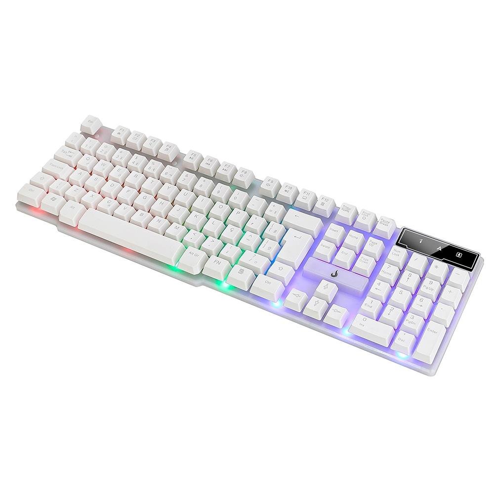 Teclado Semi Mecânico Gamer Rise Mode G1 Full, Membrana, USB, Branco - RM-TG-01-FW