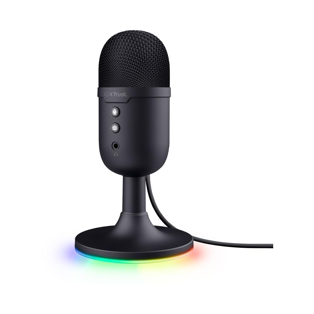 Microfone Gamer de Mesa Trust Yunix GXT 234, RGB, Compatível com PC, USB, Preto - 25372