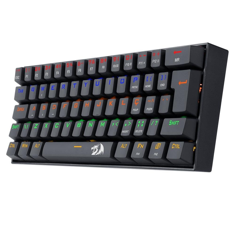 Teclado Mecânico Gamer Redragon Lakshmi, Rainbow Brown, Switch, ABNT2, Preto - K606R (PT-BROWN)